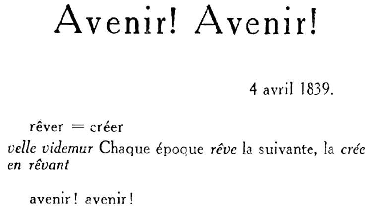 Jules Michelet, “Avenir! Avenir!”