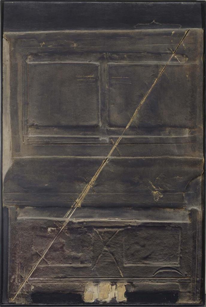 Antoni Tàpies, “Construcció amb línia diagonal” (1966)